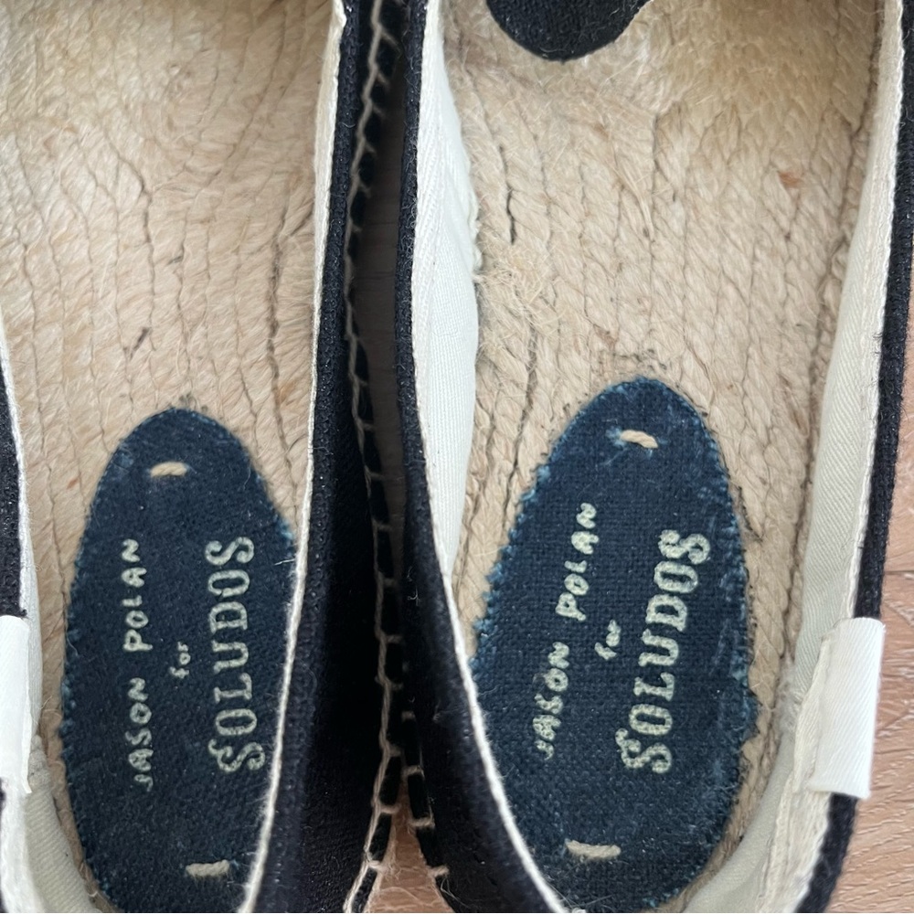 Soludos x Jason Polan Eye Wink Espadrilles Black Canvas Slip On Shoes Women’s 8 - Picture 3 of 6